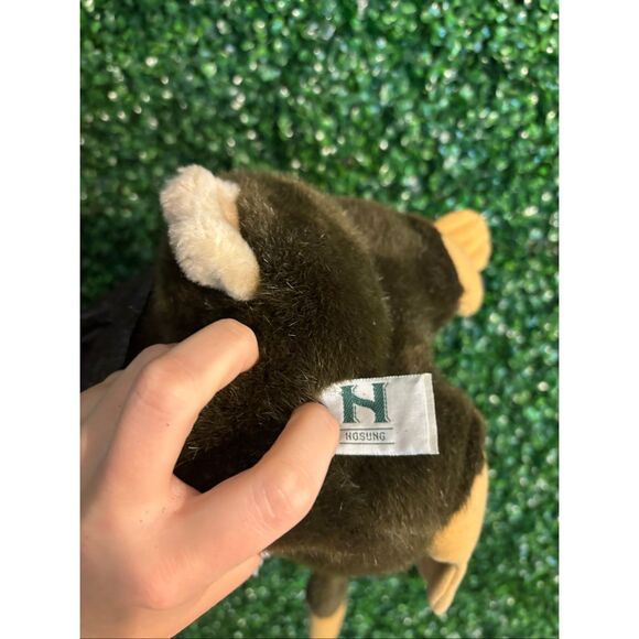 Hosung Monkey Hand Puppet Brown Aviator Jacket and Goggles Chimp Plush Puppet NW - Picture 6 of 10